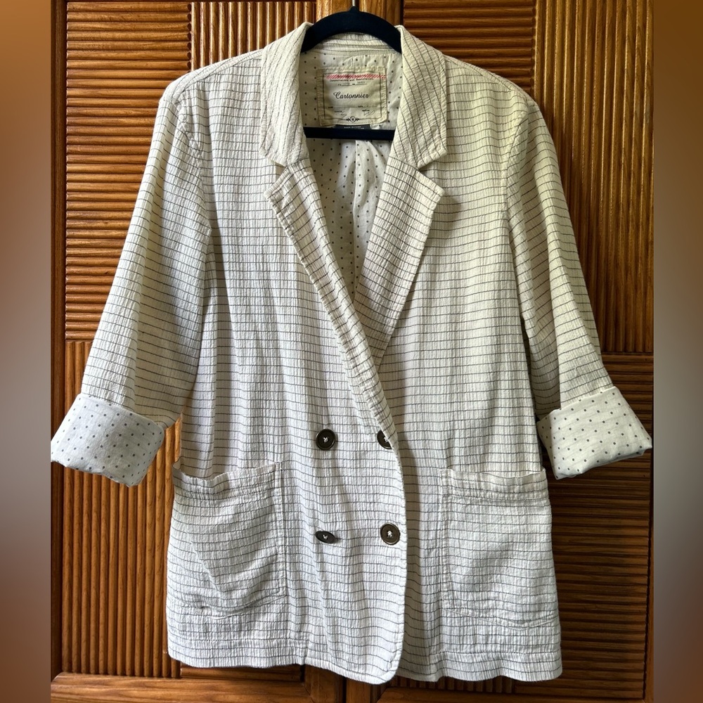 Anthropologie Relaxed Cotton Blazer